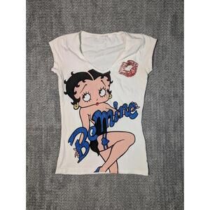 Y2K Oysho Tag White Betty Boop "Be Mine" Graphic Print Shirt